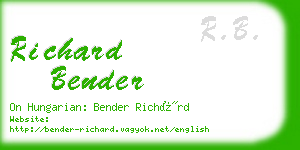 richard bender business card